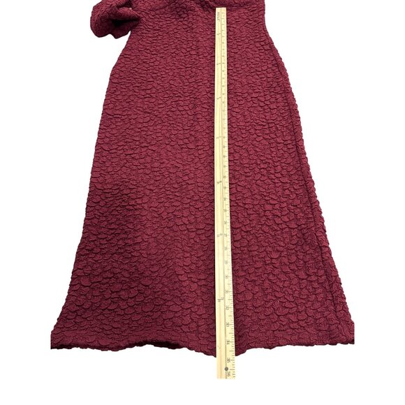 Astr The Label - Burgundy Textured Knit Knot Front Off the Shoulder Long Sleeve - Picture 10 of 12